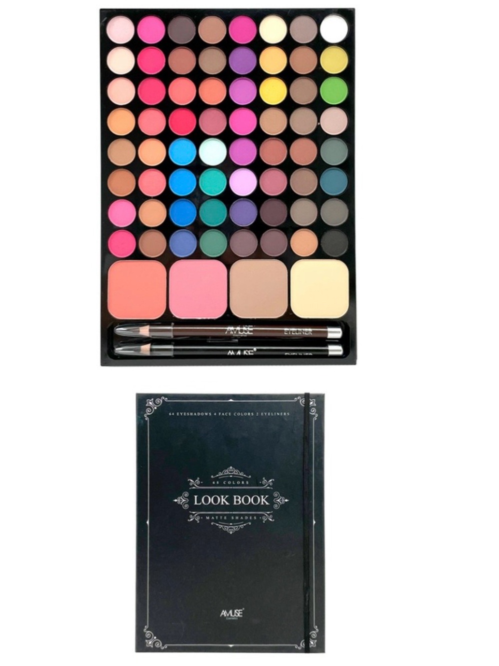 AMUSE Cosmetics 68 Color Look Book Matte Makeup Palette Eyeshadow Blush NEW